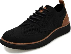 AKADEMIKS Men's Olney Wingtip Knit Oxford, Sleek Breathable Dress Shoes