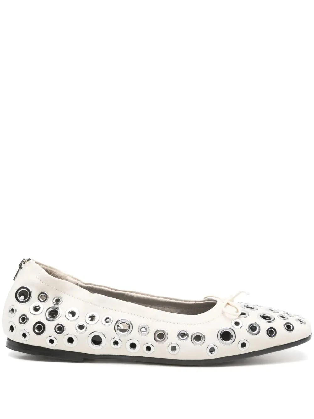 Amy Eyelet Zip Ballet Flats in Butter