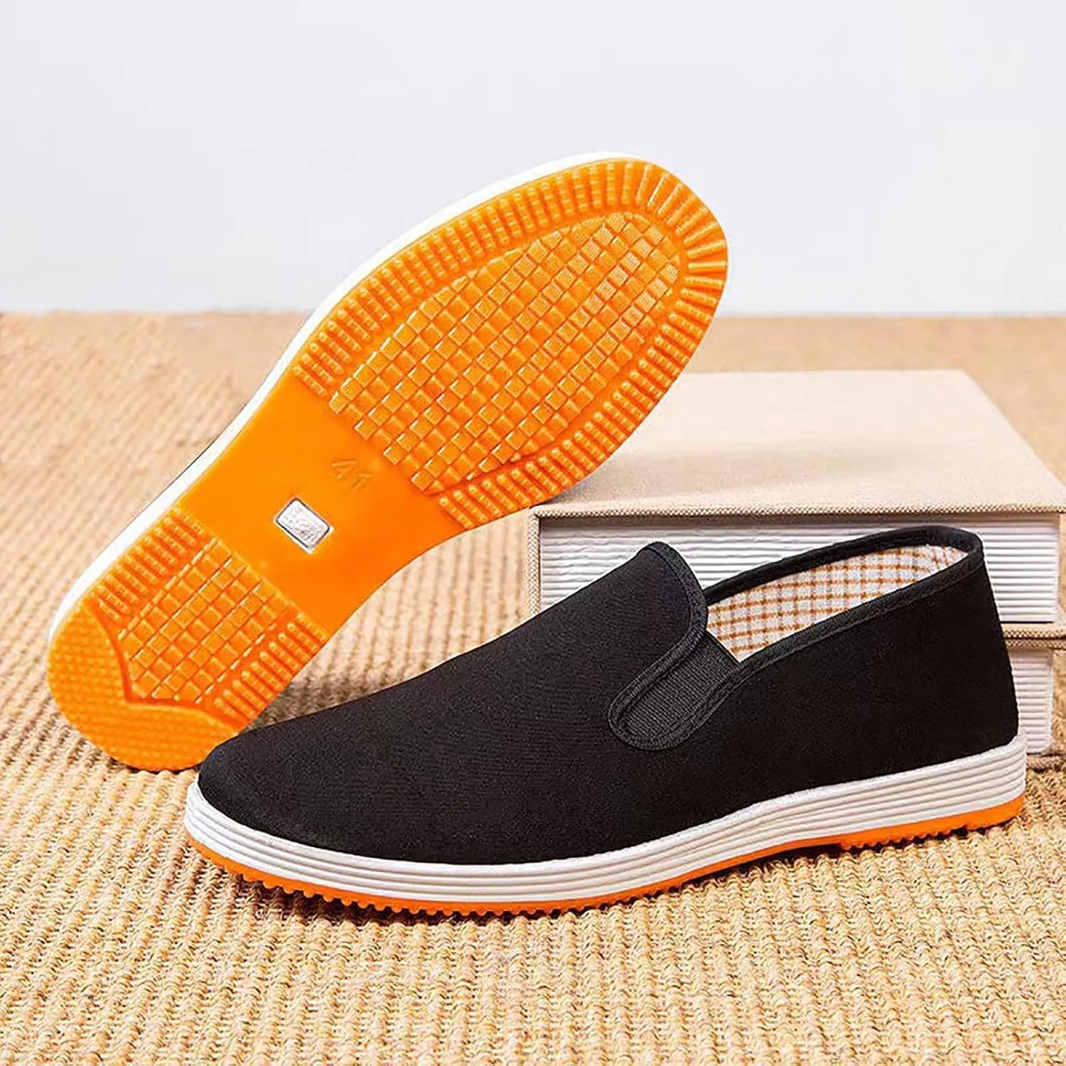 Arch Support Sports Shoes for Men Breathable and Light Outdoor Comfy Walking Shoe Soft Flat Soled Elderly Shoes