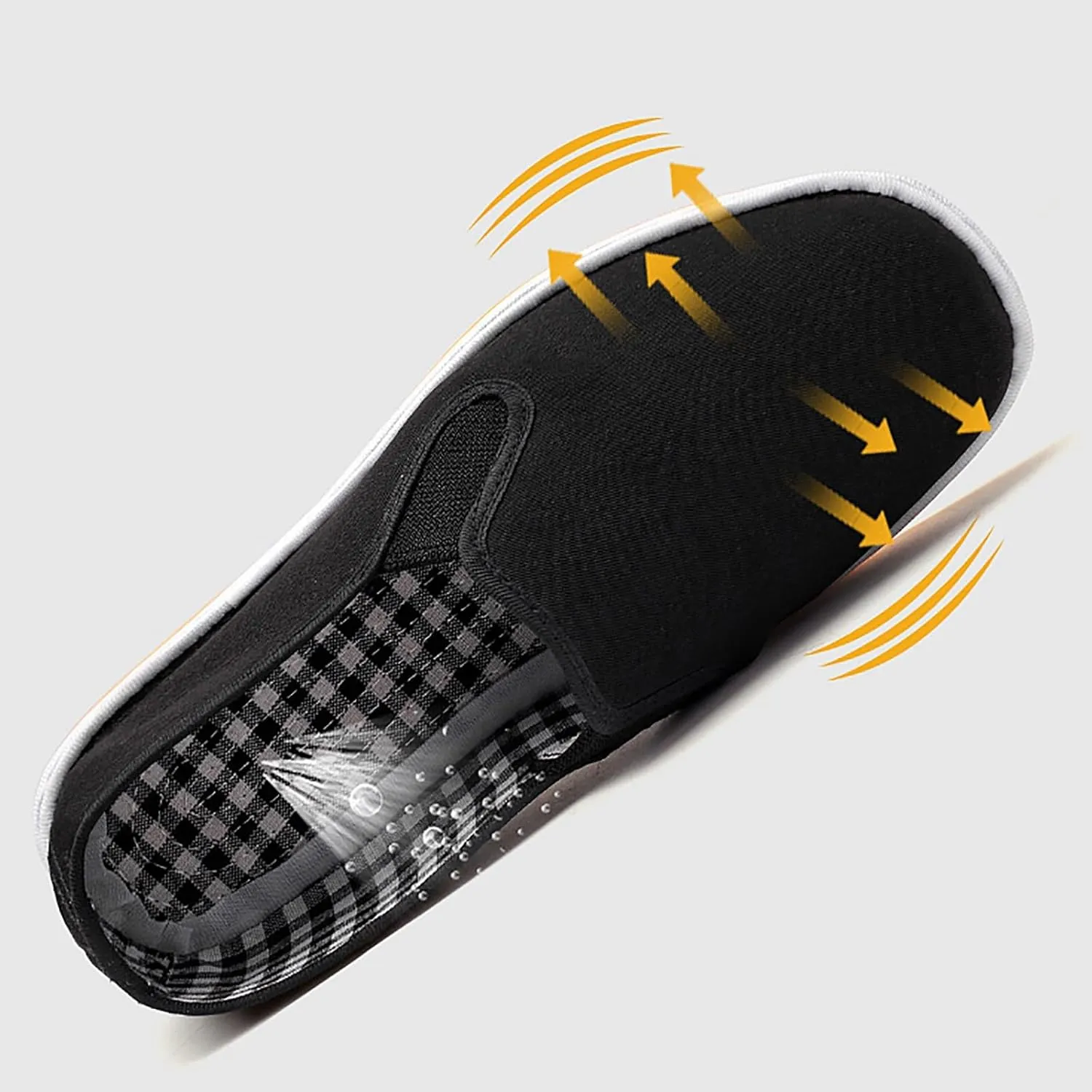 Arch Support Sports Shoes for Men Breathable and Light Outdoor Comfy Walking Shoe Soft Flat Soled Elderly Shoes