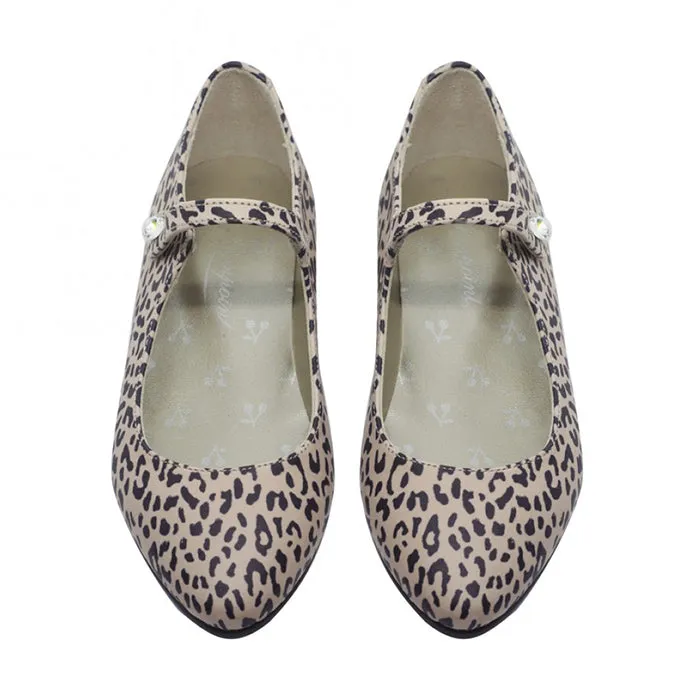 Bonpoint Child Belinda Ballet Shoes Cheetah Print Brown