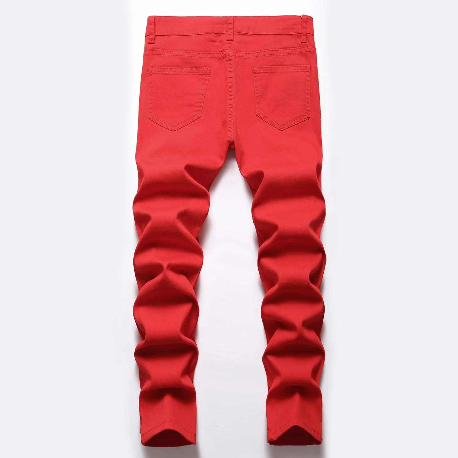Boy's Stylish Moto Biker Ripped Distressed Skinny Fit Stretch Fashion Denim Jeans