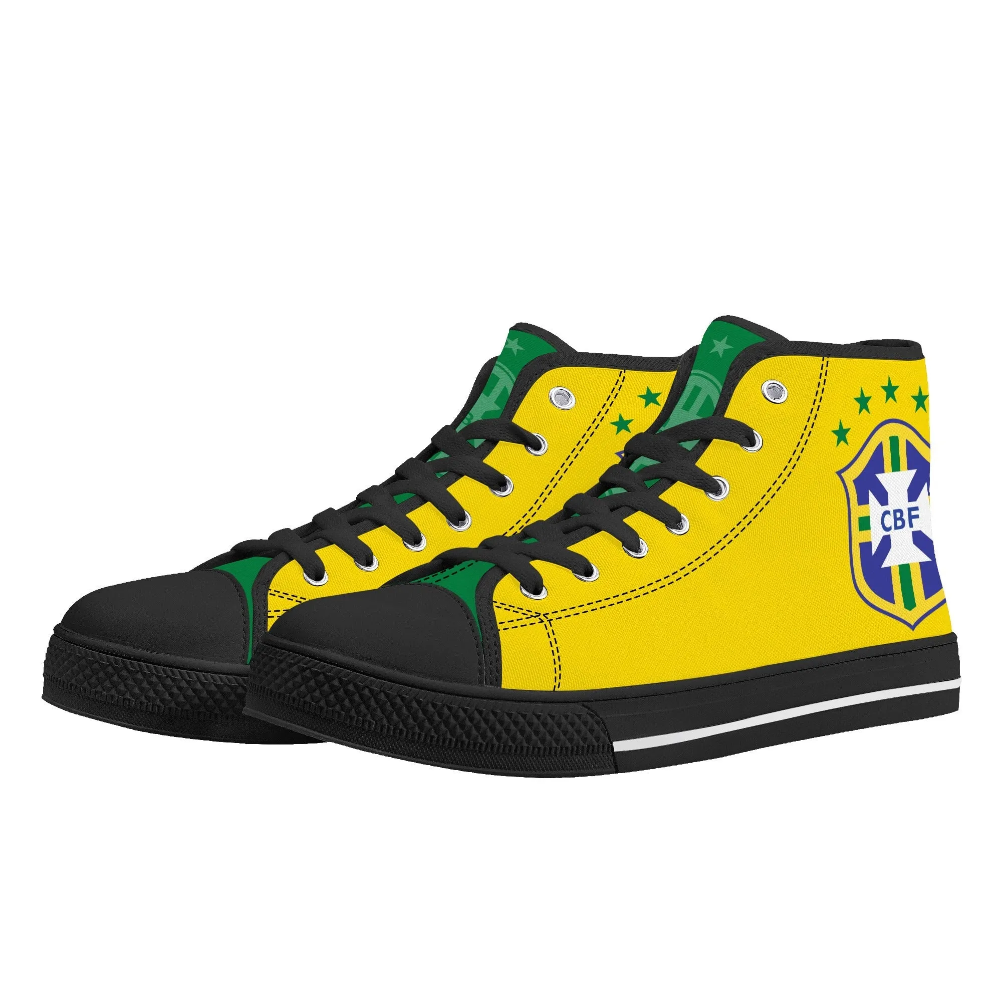 Brazil National Soccer Team Shoes | High Top Canvas Sneakers
