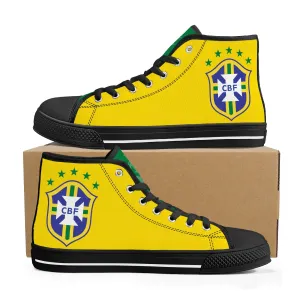 Brazil National Soccer Team Shoes | High Top Canvas Sneakers