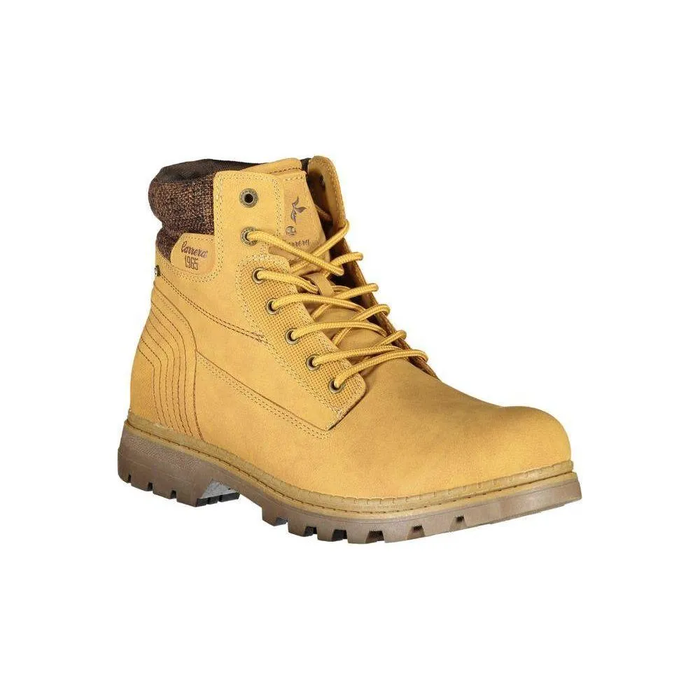 Carrera Sleek Yellow Lace-Up Boots with Contrast Detail