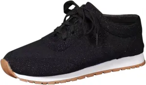 Comfortable Walking Shoes Women Solid Color Lace Up Round Toe Flat Athletic Sneakers Casual Lightweigh Running Shoes