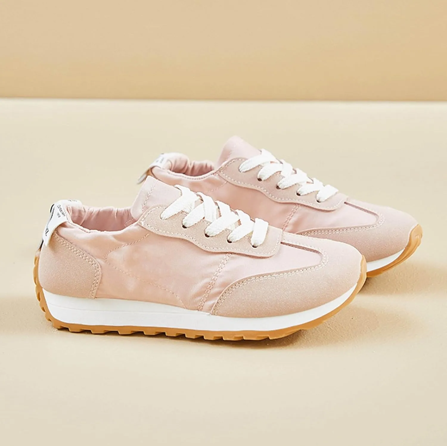 Comfy Shoes for Women, Lace Up Thick Platform Non Slip Sneakers Lightweight Breathable Walking Running Sneakers