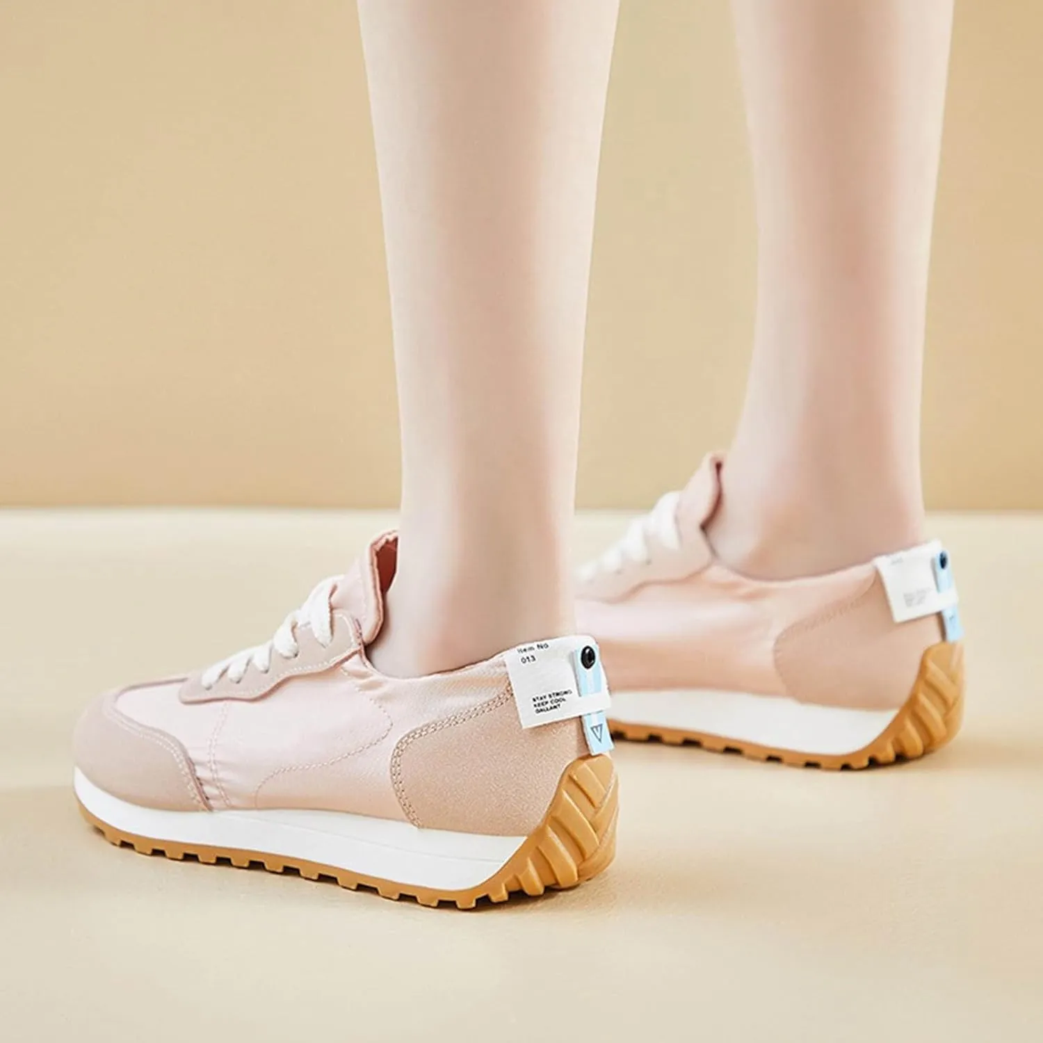 Comfy Shoes for Women, Lace Up Thick Platform Non Slip Sneakers Lightweight Breathable Walking Running Sneakers