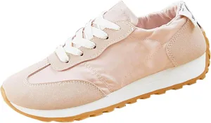 Comfy Shoes for Women, Lace Up Thick Platform Non Slip Sneakers Lightweight Breathable Walking Running Sneakers