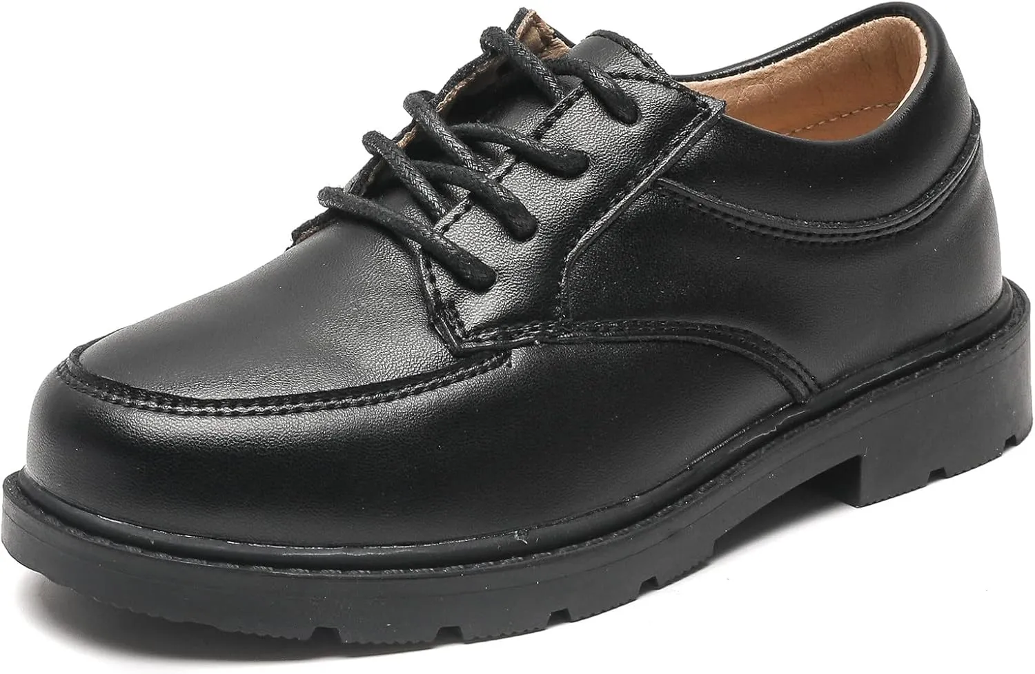 DADAWEN Toddler Boys Girls Classic Lace-Up Dress Shoes Oxfords Wedding Church School Uniform Shoes (Toddler/Little Kid/Big Kid)