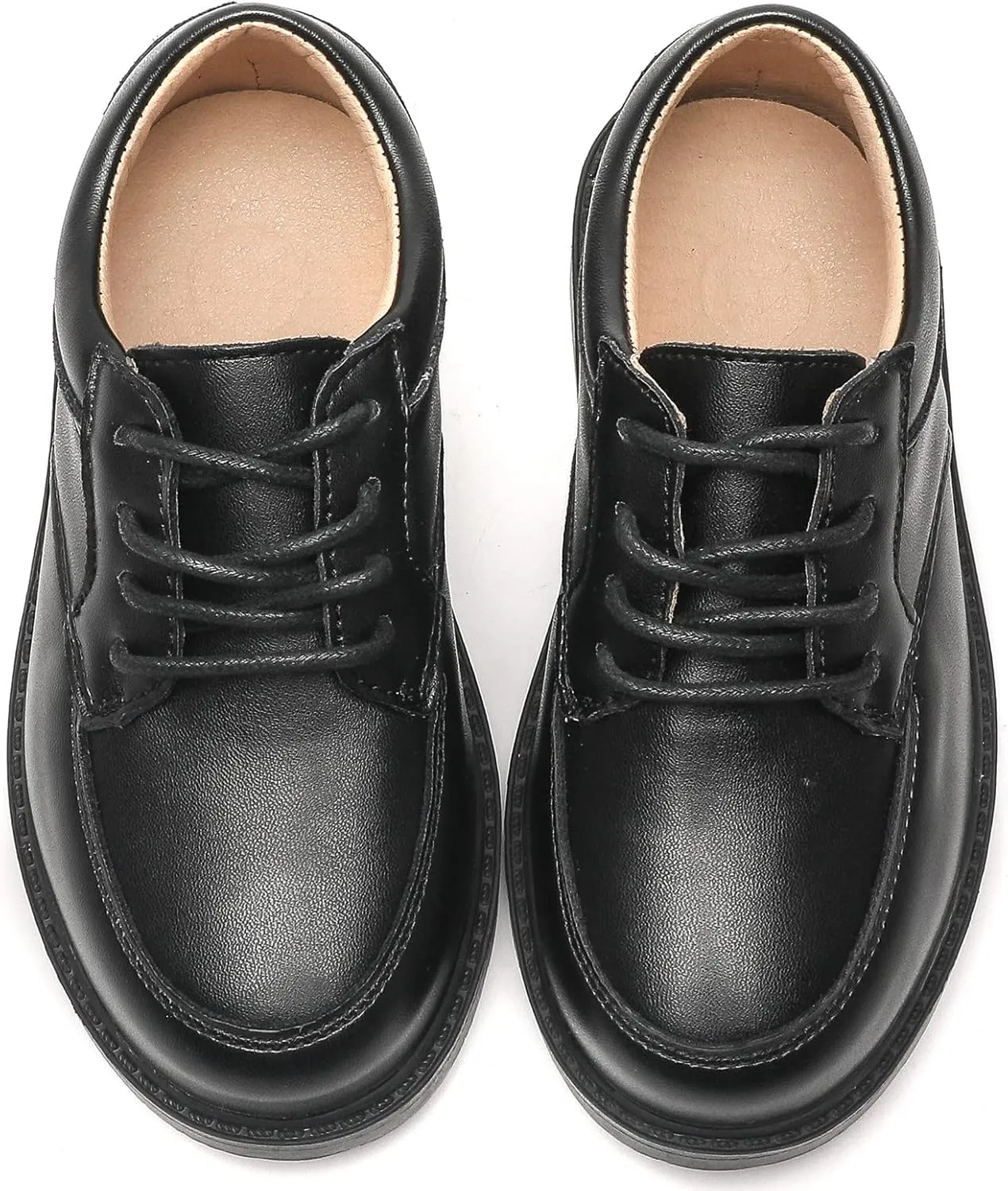 DADAWEN Toddler Boys Girls Classic Lace-Up Dress Shoes Oxfords Wedding Church School Uniform Shoes (Toddler/Little Kid/Big Kid)