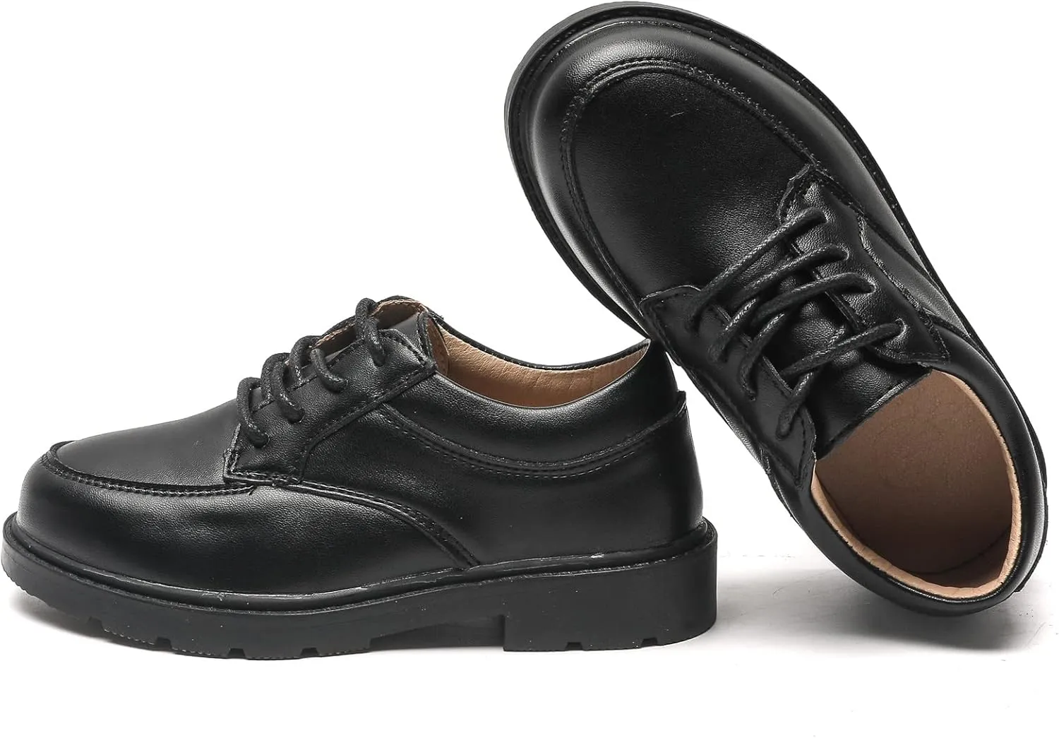 DADAWEN Toddler Boys Girls Classic Lace-Up Dress Shoes Oxfords Wedding Church School Uniform Shoes (Toddler/Little Kid/Big Kid)