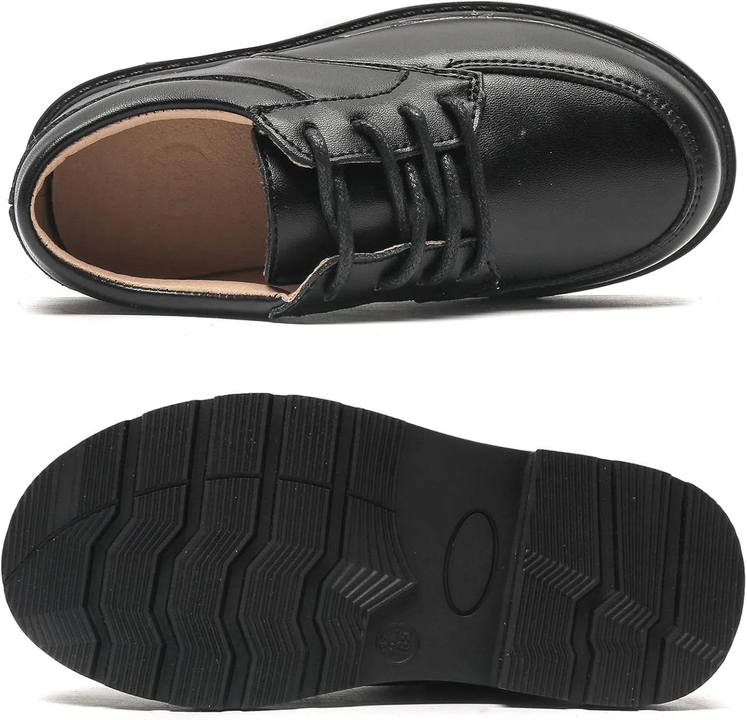 DADAWEN Toddler Boys Girls Classic Lace-Up Dress Shoes Oxfords Wedding Church School Uniform Shoes (Toddler/Little Kid/Big Kid)