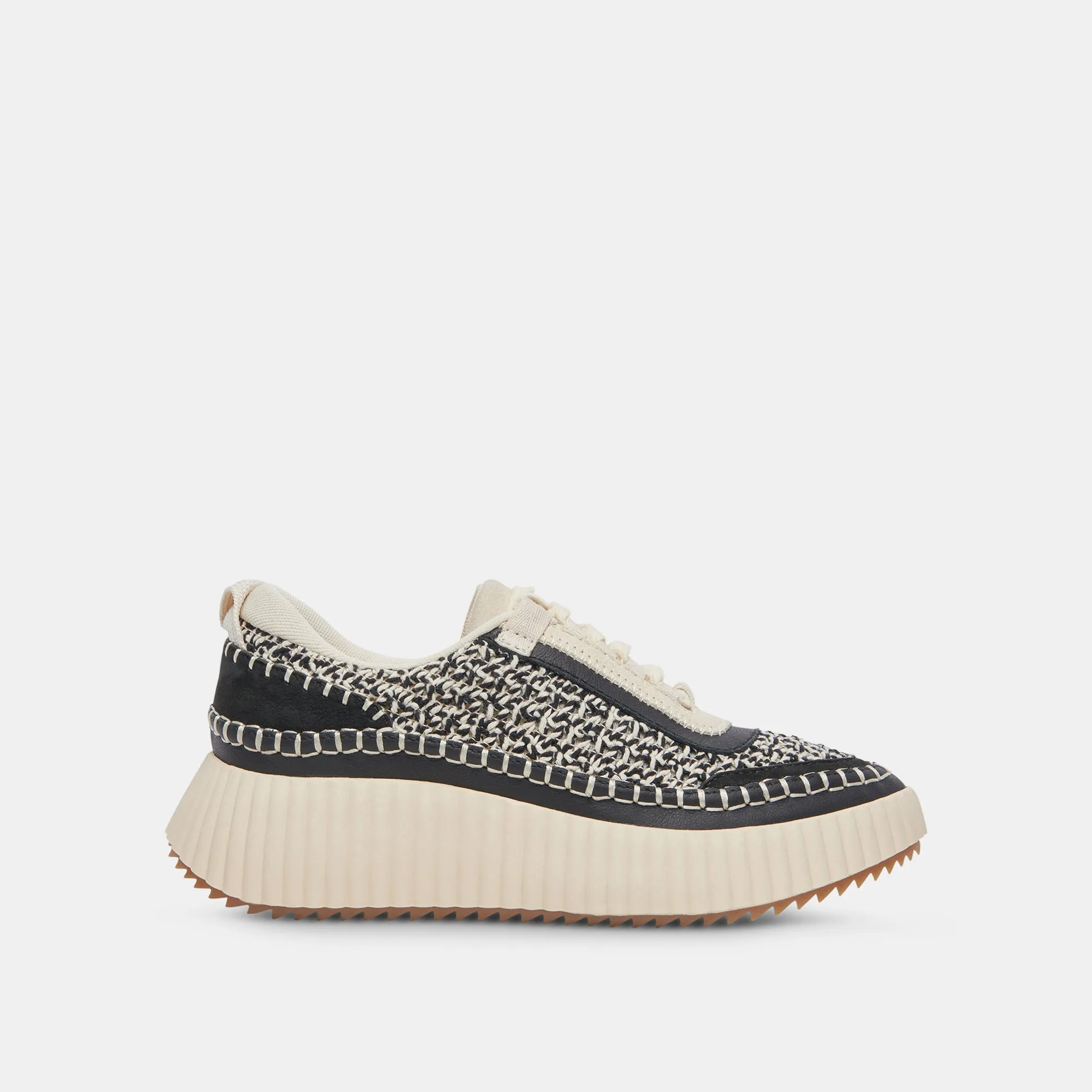 DOLEN SNEAKERS WHITE BLACK WOVEN