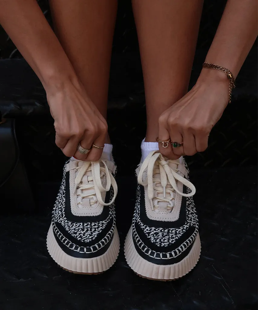 DOLEN SNEAKERS WHITE BLACK WOVEN