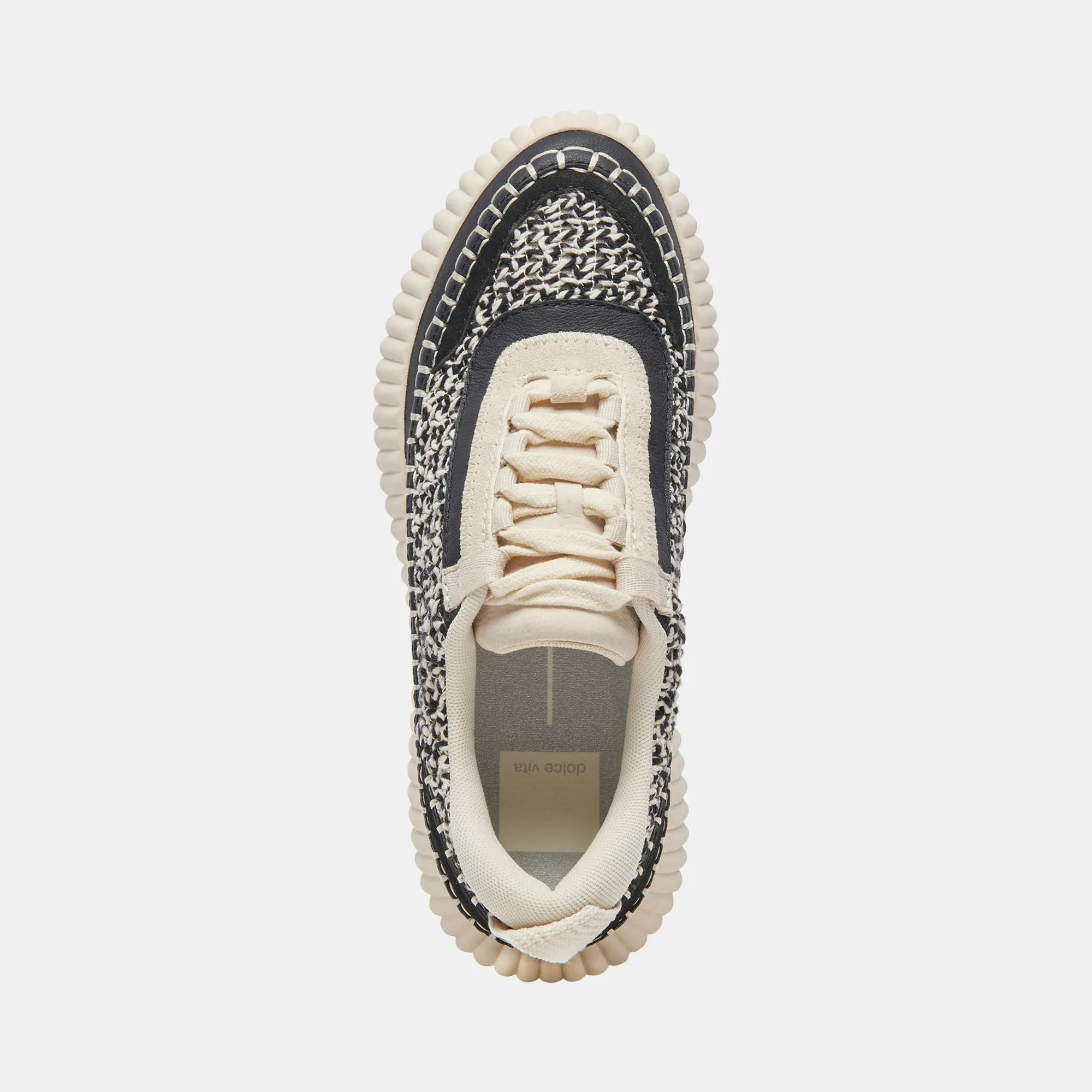 DOLEN SNEAKERS WHITE BLACK WOVEN