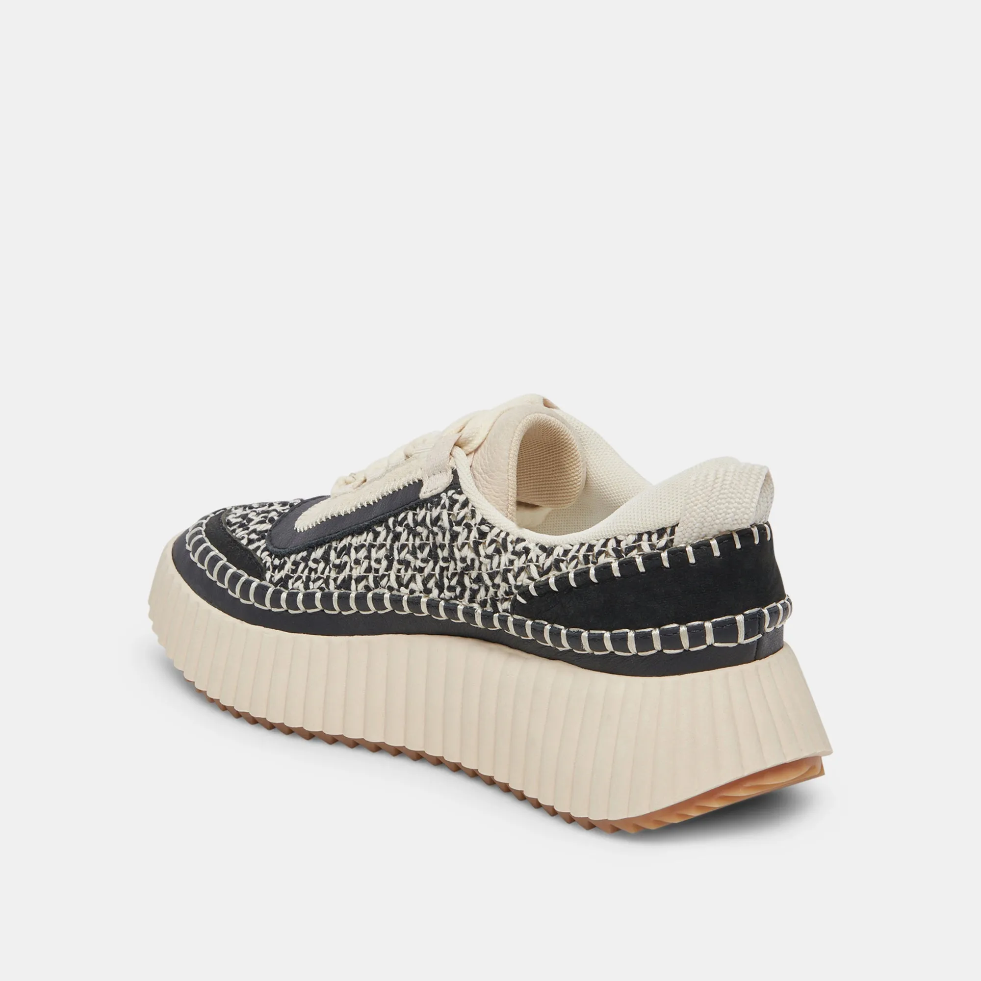 DOLEN SNEAKERS WHITE BLACK WOVEN