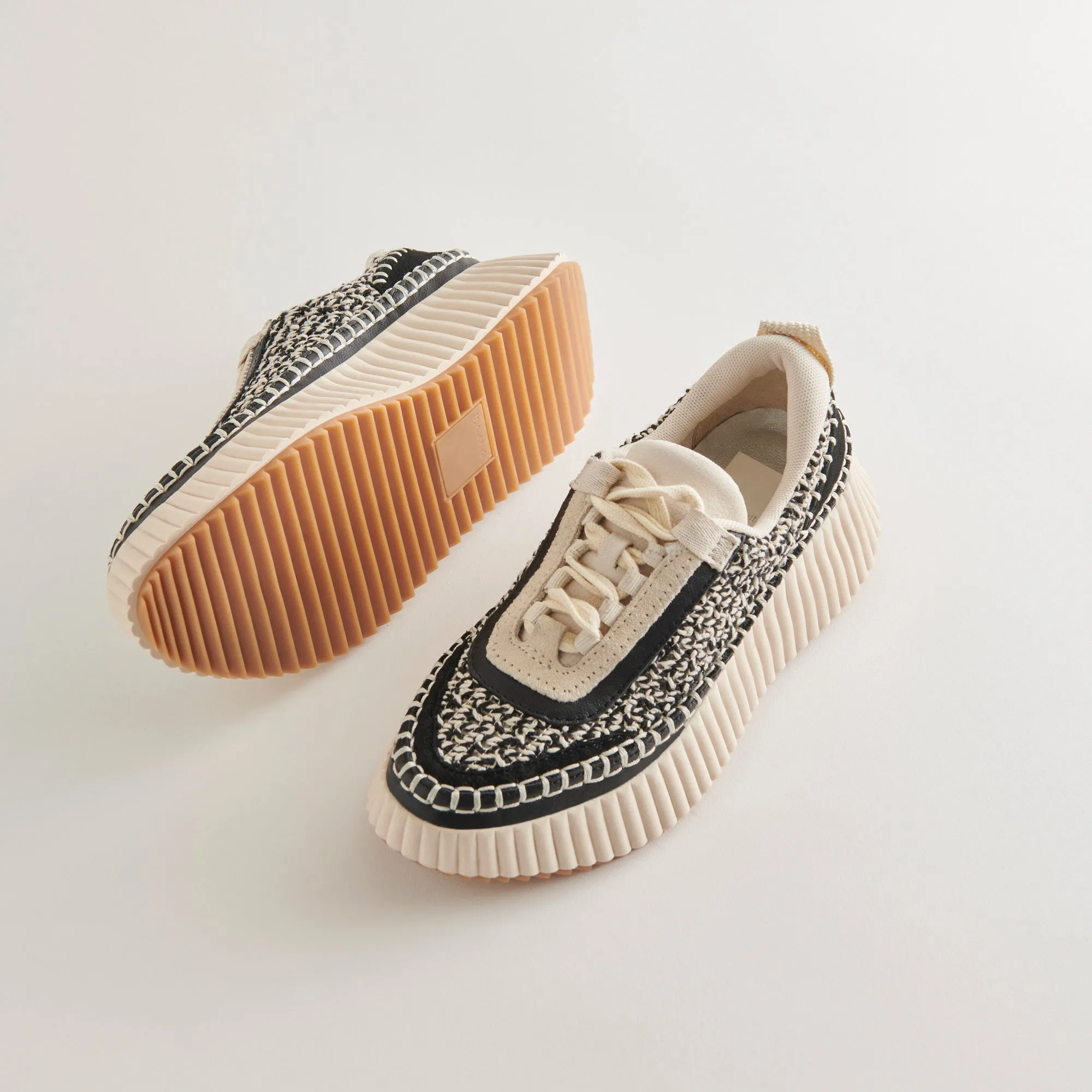 DOLEN SNEAKERS WHITE BLACK WOVEN
