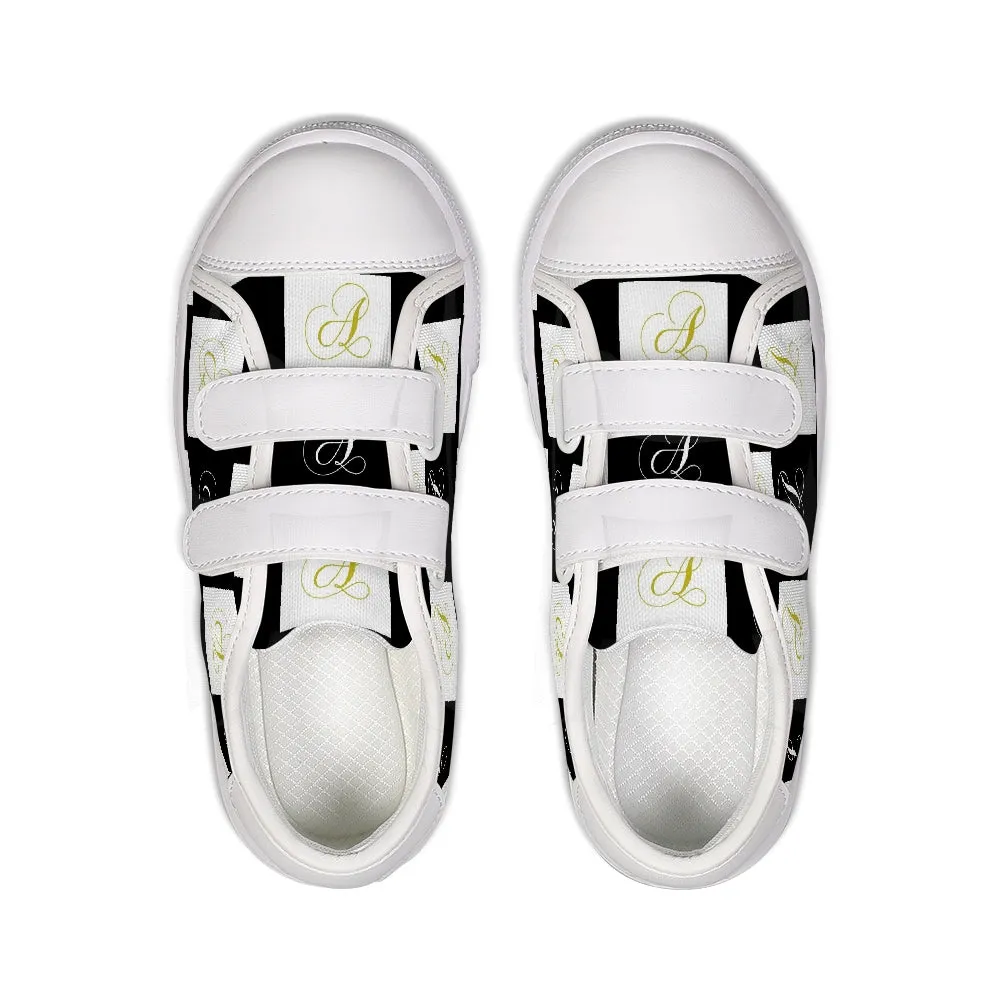 Double A - Black backgroun Kids Velcro Sneaker