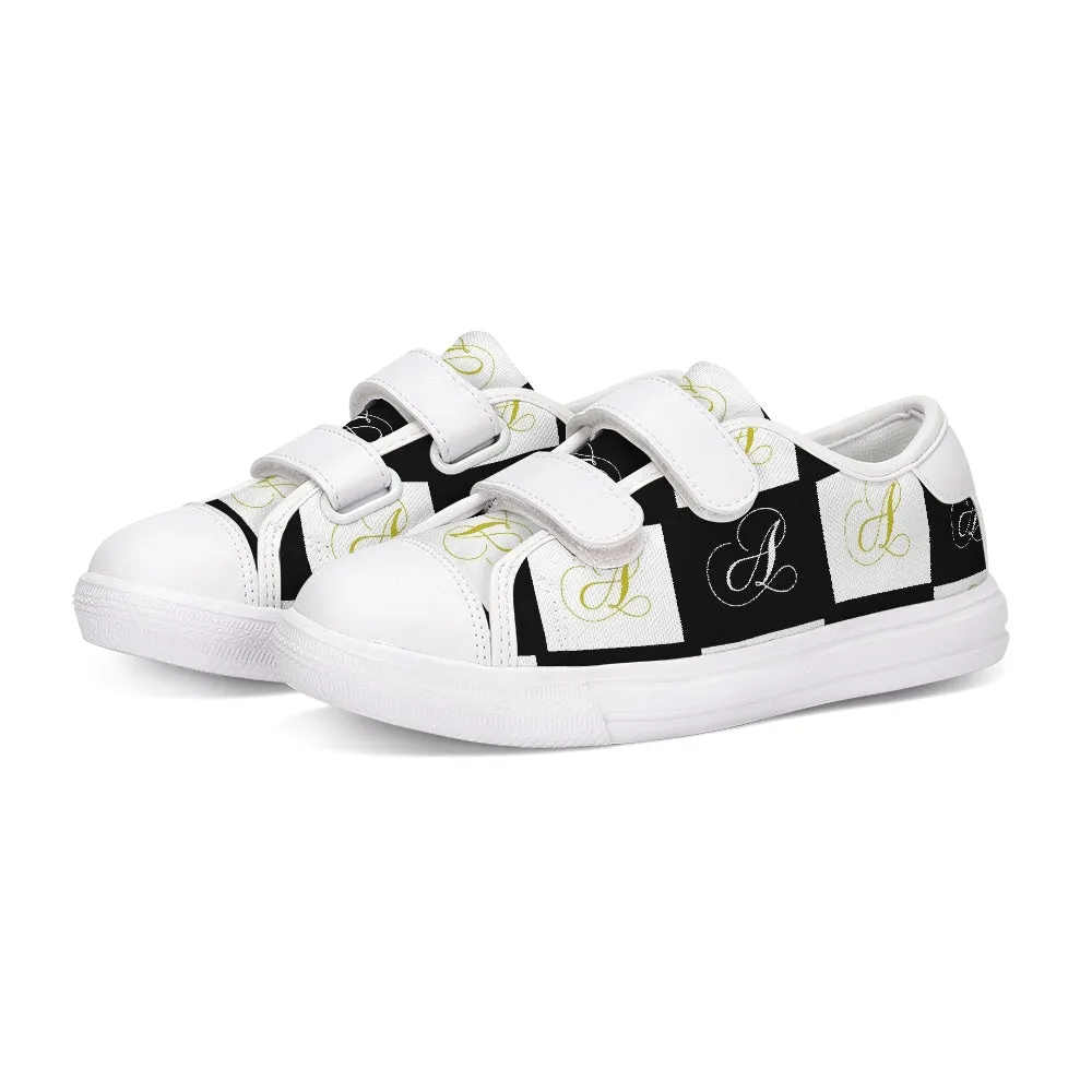 Double A - Black backgroun Kids Velcro Sneaker