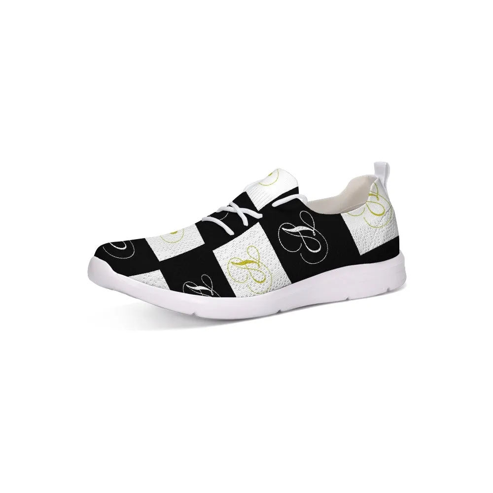 Double A - Black backgroun Lace Up Flyknit Shoe