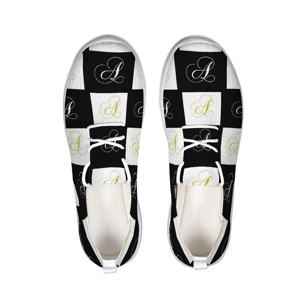 Double A - Black backgroun Lace Up Flyknit Shoe