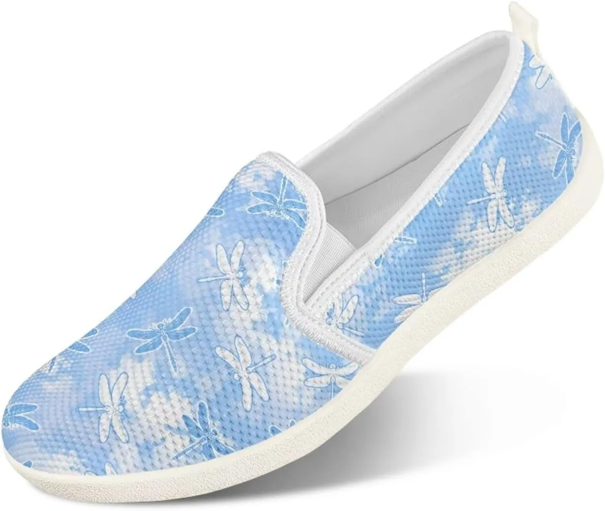 Fashion Wide Barefoot for Women Printing Shoes Lightweight Walking Casual Slip Ons Comfortable Art Painted Soft Shoes US Size 6-11