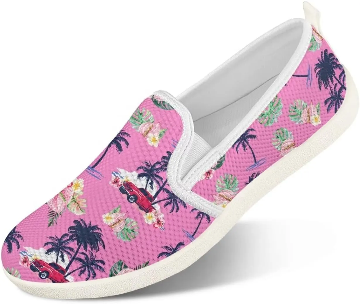 Fashion Wide Barefoot for Women Printing Shoes Lightweight Walking Casual Slip Ons Comfortable Art Painted Soft Shoes US Size 6-11