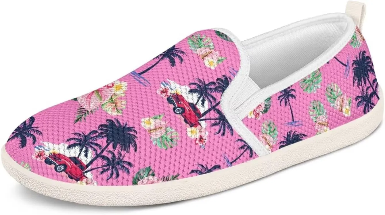 Fashion Wide Barefoot for Women Printing Shoes Lightweight Walking Casual Slip Ons Comfortable Art Painted Soft Shoes US Size 6-11