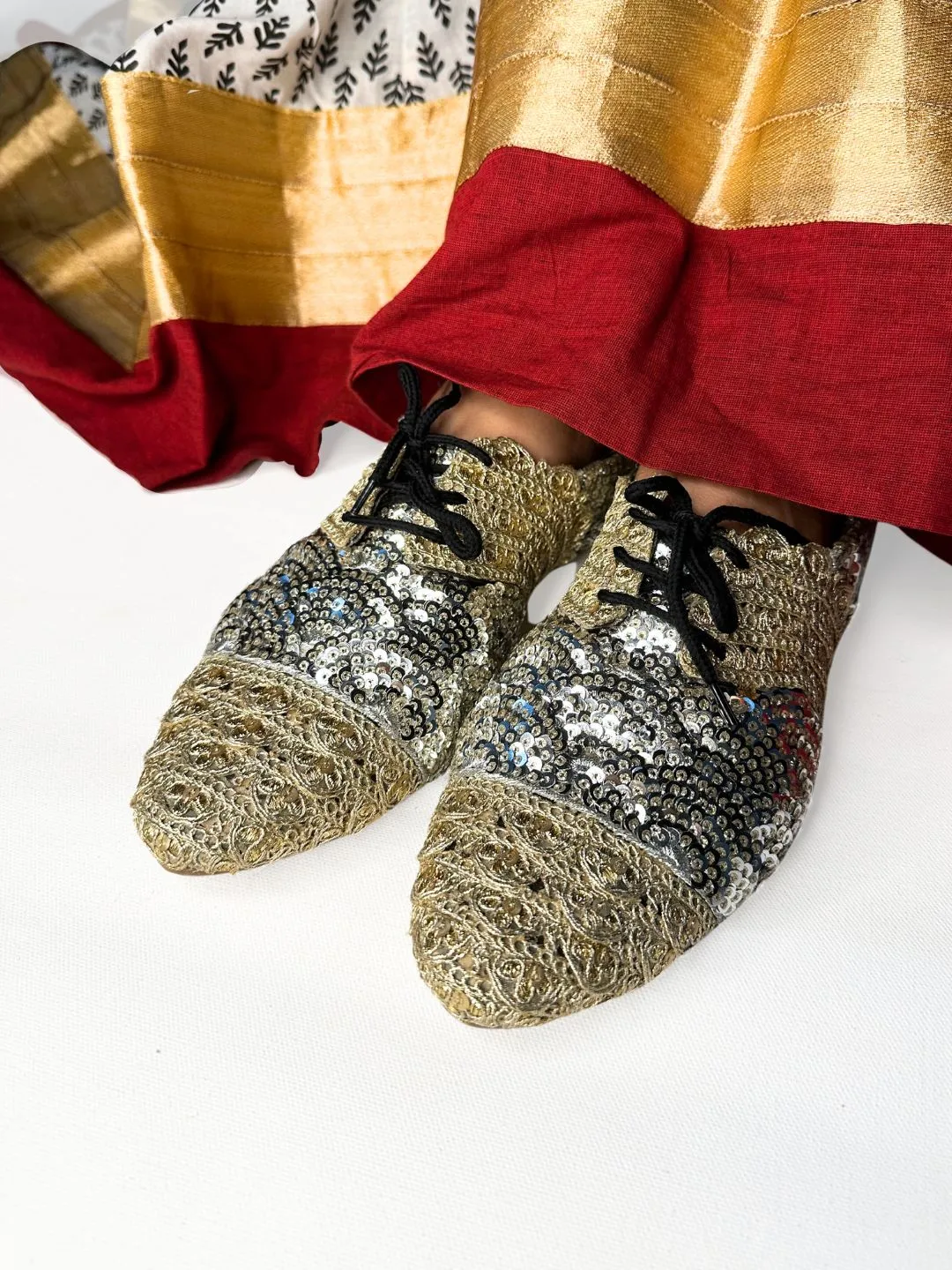 Festive Gold & Silver Oxfords