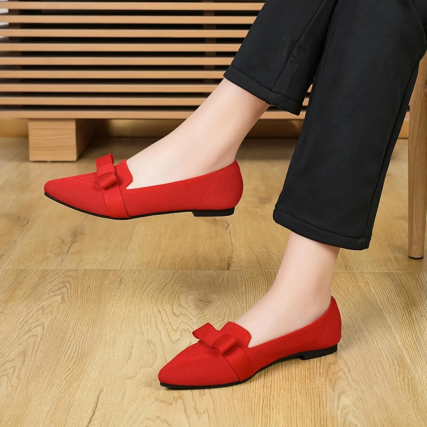 Flats for Women Pointed Toe Ballet Flats Shoes Mesh Breathable Comfortable Dressy Casual Slip On Ballerina Walking Flats