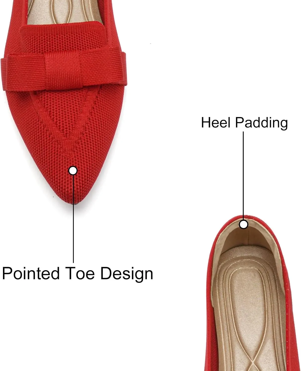 Flats for Women Pointed Toe Ballet Flats Shoes Mesh Breathable Comfortable Dressy Casual Slip On Ballerina Walking Flats