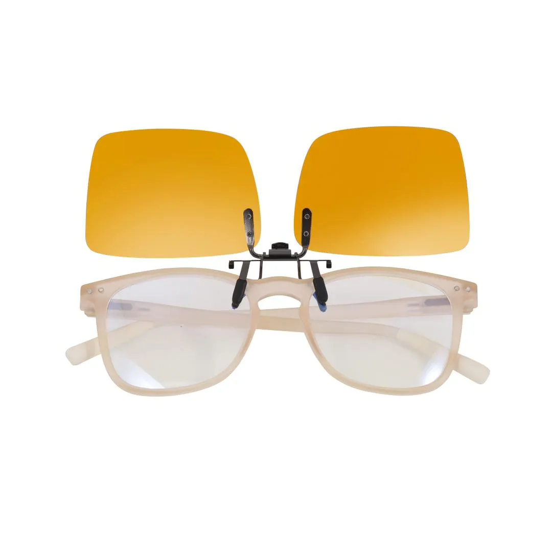 Flip-Up Blue Light Blocker Clip-on For Light Sensitivity and Migraine (Flip-Up Model)