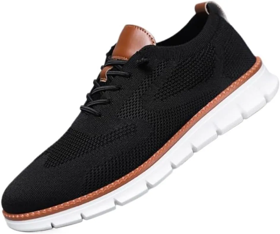 Geerta Men's Business Low Top Minimalist Sneakers, Casual Breathable Comfortable Thick Bottom Formal Shoes, Fashionable Lightweight Shoes for Daily Wear, Men's Running Sneakers Tennis Gym Workout