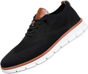 Geerta Men's Business Low Top Minimalist Sneakers, Casual Breathable Comfortable Thick Bottom Formal Shoes, Fashionable Lightweight Shoes for Daily Wear, Men's Running Sneakers Tennis Gym Workout