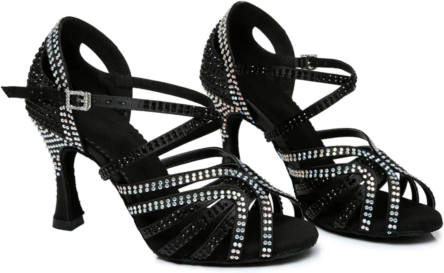 Glitter Dance Shoes for Women Rhinestones Ballroom Stylish Bridal Wedding Sandals