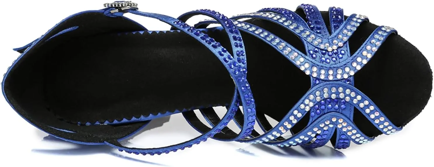 Glitter Dance Shoes for Women Rhinestones Ballroom Stylish Bridal Wedding Sandals