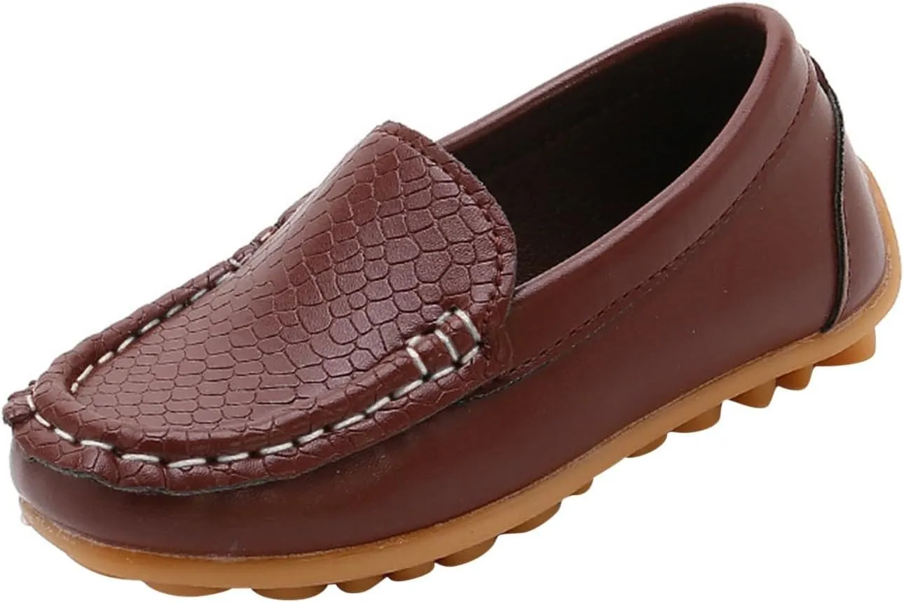 Kids Boys Girls Soft Slip On Loafers Flat Boat occasin Schooling Daily Walking Shoes Casual Wedge Dress Shoes