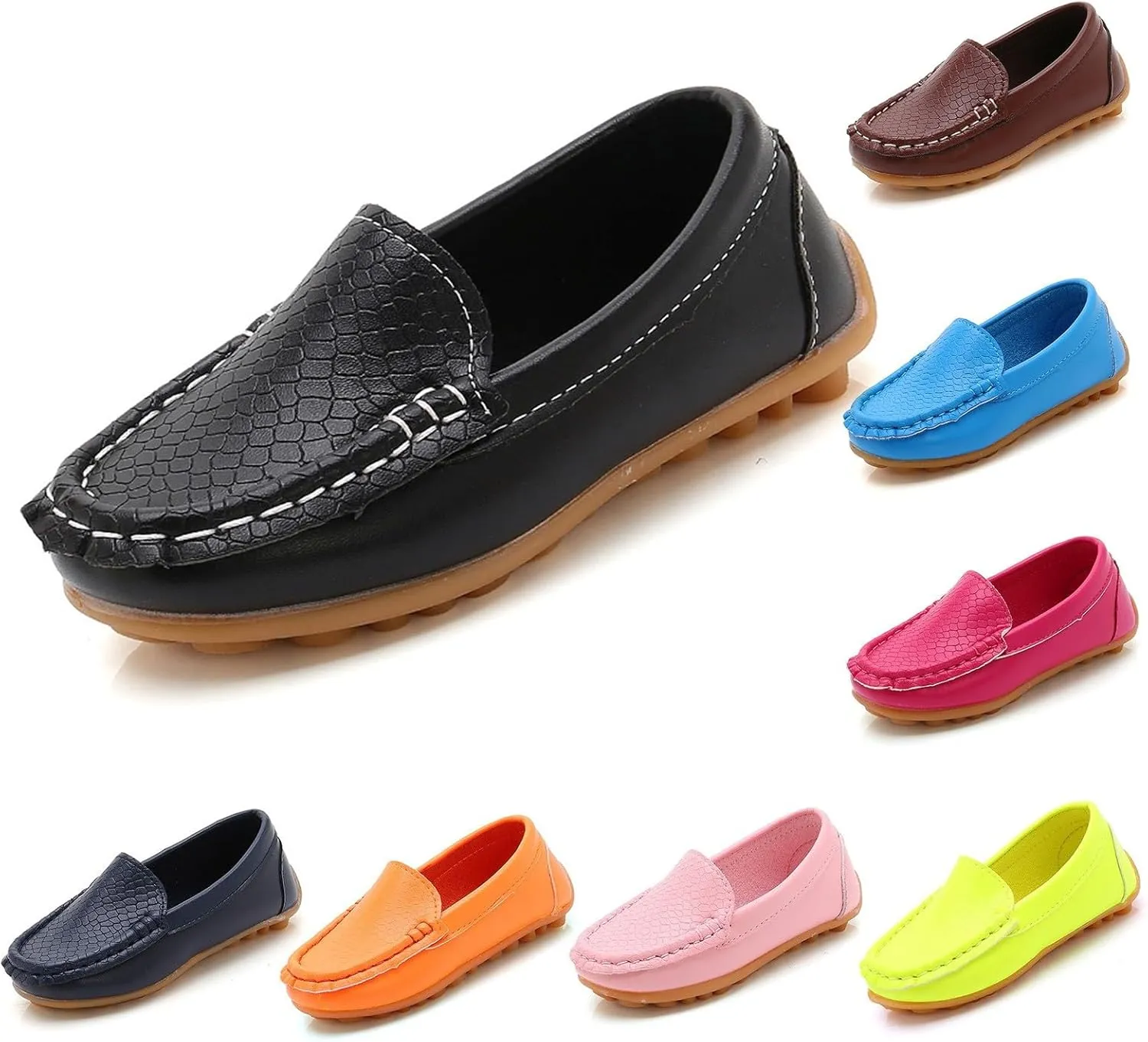 Kids Boys Girls Soft Slip On Loafers Flat Boat occasin Schooling Daily Walking Shoes Casual Wedge Dress Shoes