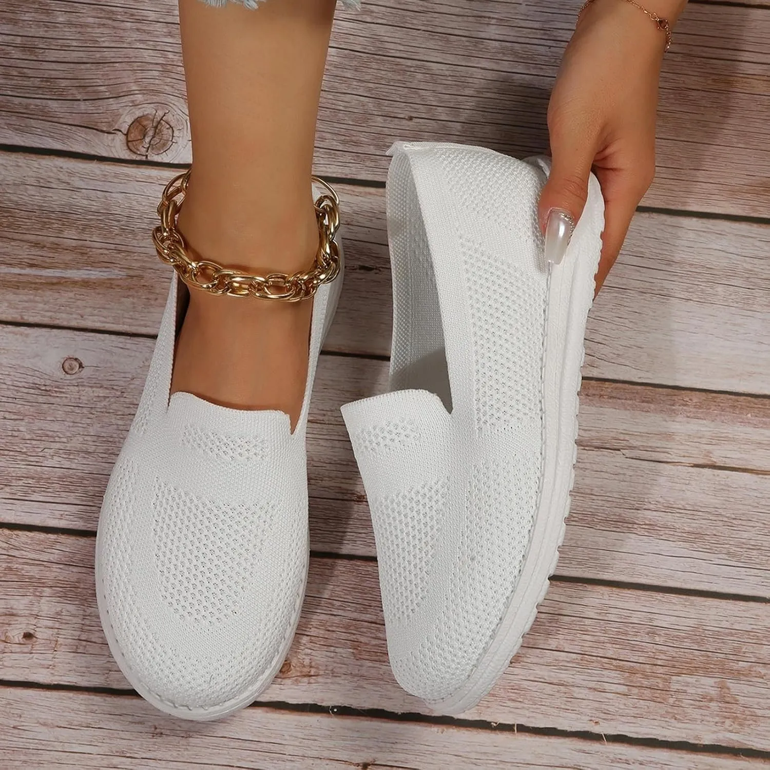 Ladies Flyweaving Mesh Sports Casual Socks Shoes Breathable Plus Size Lightweight Running Women's Air 1 Low Casual Shoes Mesh