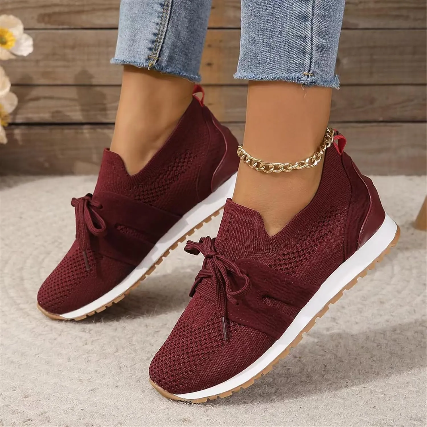 Ladmiple Running Shoes For Women Slip On Non Slip Walking Lightweight Gym Workout Tennis Shoes Fashion Athletic Sneakers 2025