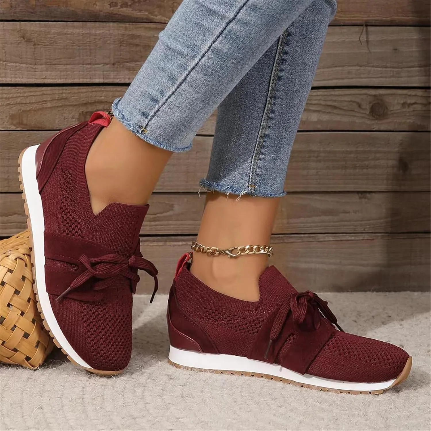 Ladmiple Running Shoes For Women Slip On Non Slip Walking Lightweight Gym Workout Tennis Shoes Fashion Athletic Sneakers 2025