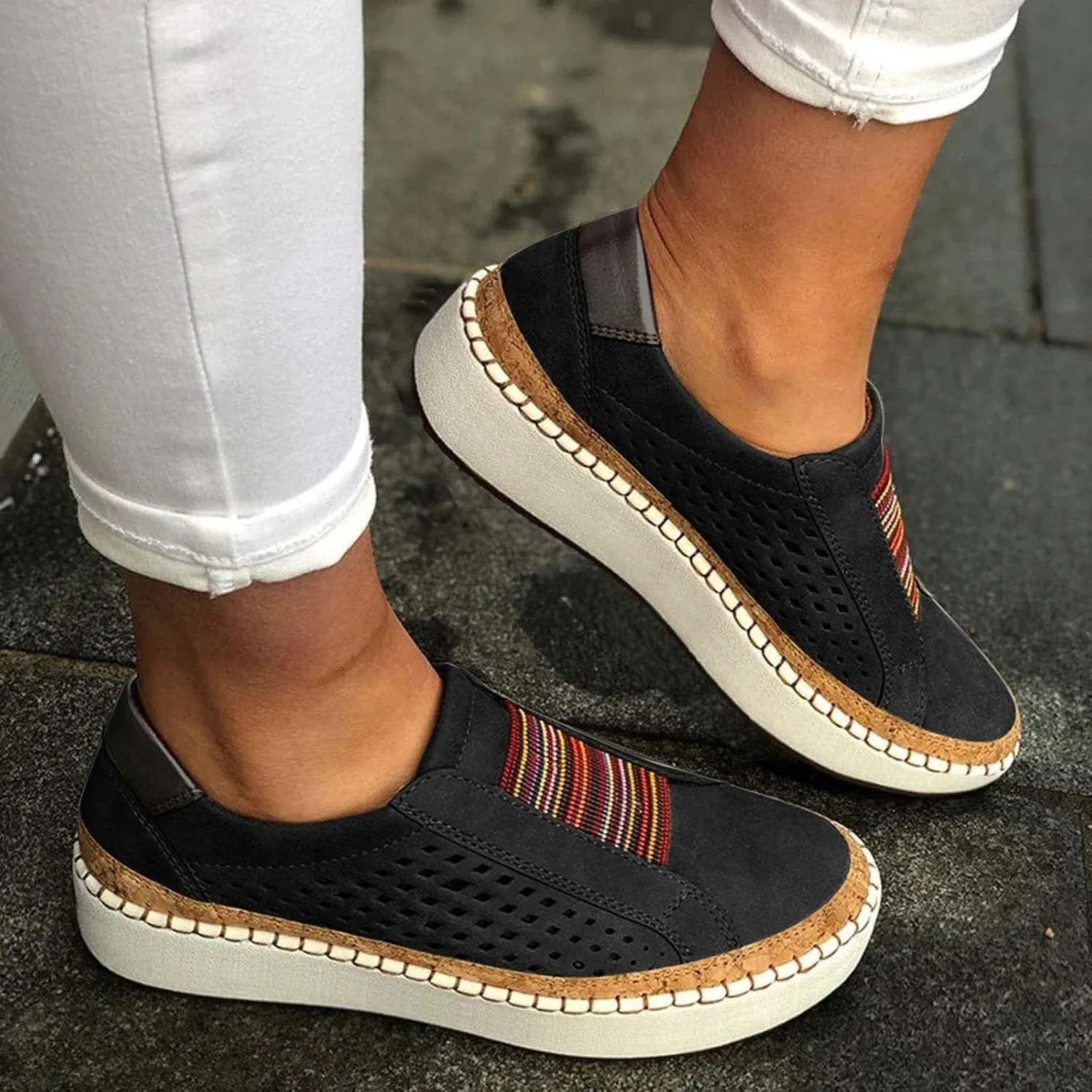 Ladmiple Shoes For Women Sneakers Slip Ons Comfort Casual Canvas Shoes Dressy Summer Fashion Walking Flats Loafers