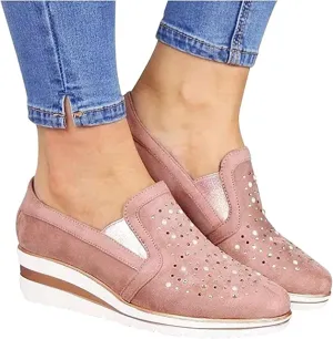 Ladmiple Sneakers For Women Comfortable Shoes Slip On Platform Shoes Fashion Dressy Casual Summer Walking Flats Loafers