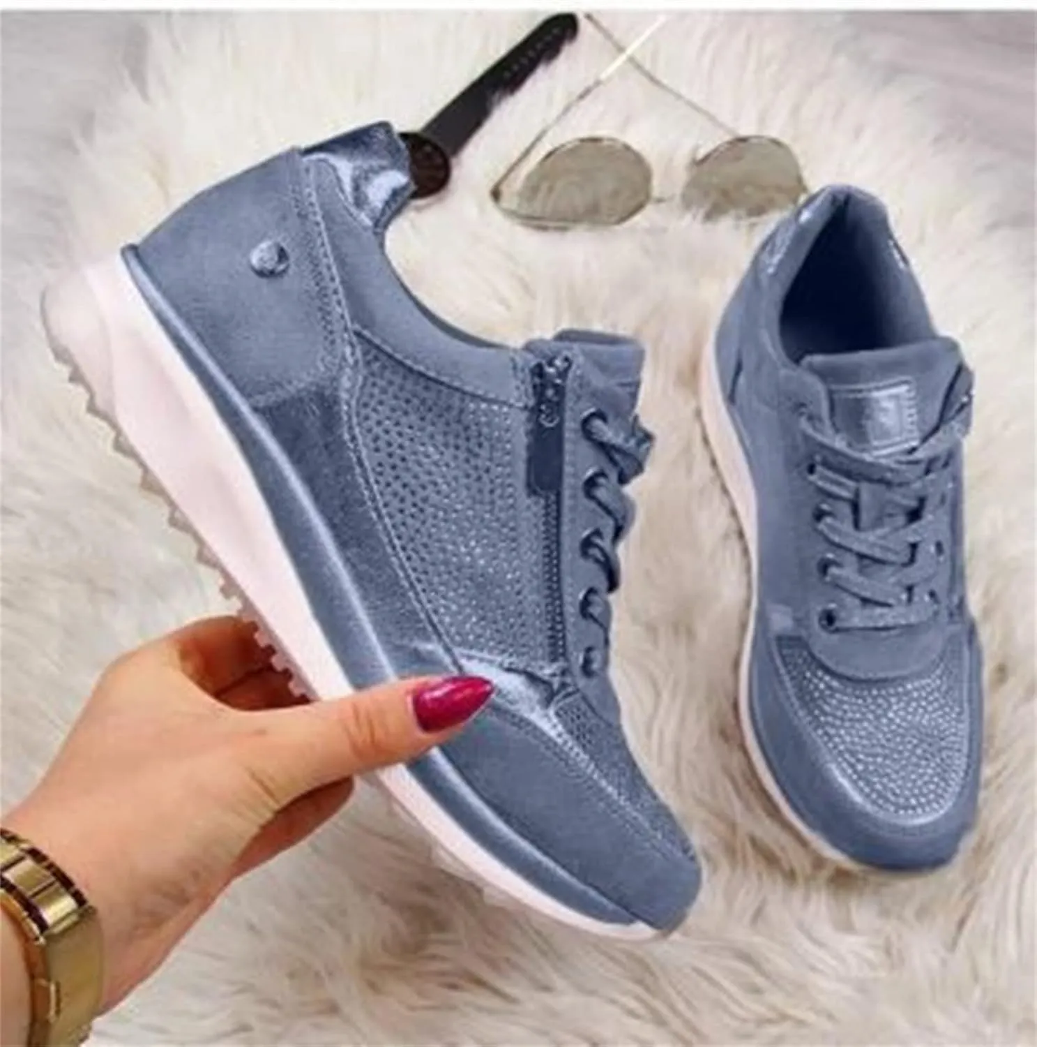 Ladmiple Sneakers For Women Comfortable Shoes Slip On Platform Shoes Fashion Dressy Casual Summer Walking Flats Loafers
