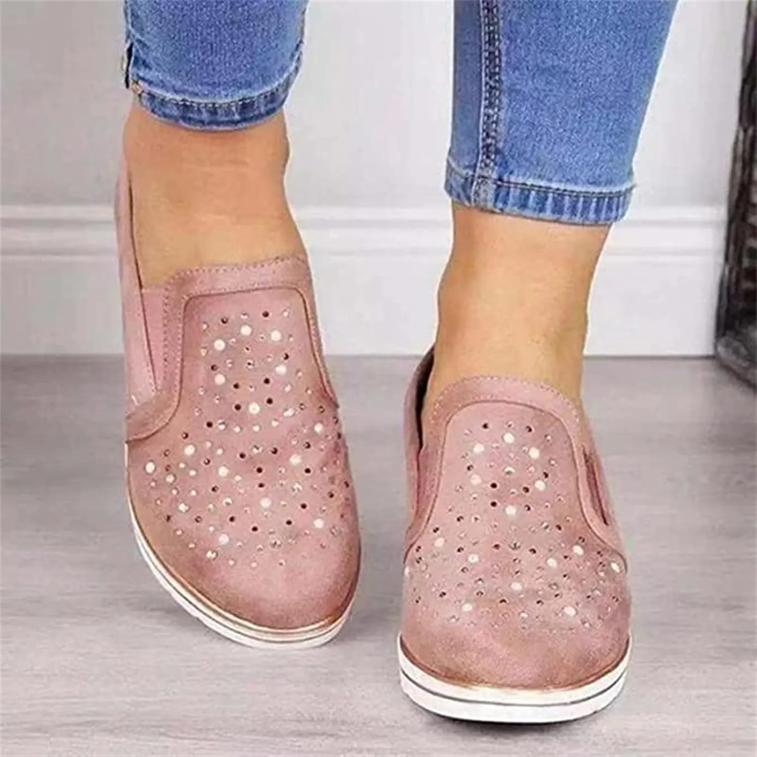 Ladmiple Sneakers For Women Comfortable Shoes Slip On Platform Shoes Fashion Dressy Casual Summer Walking Flats Loafers