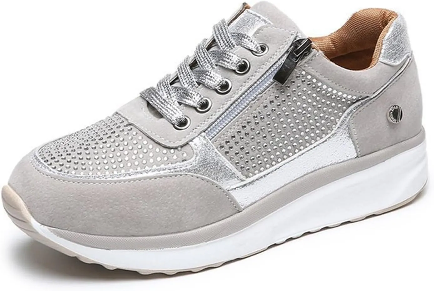Ladmiple Sneakers For Women Walking Shoes Comfortable Casual Lace Up Dressy Summer Fashion Slip On Platform Flats Loafer