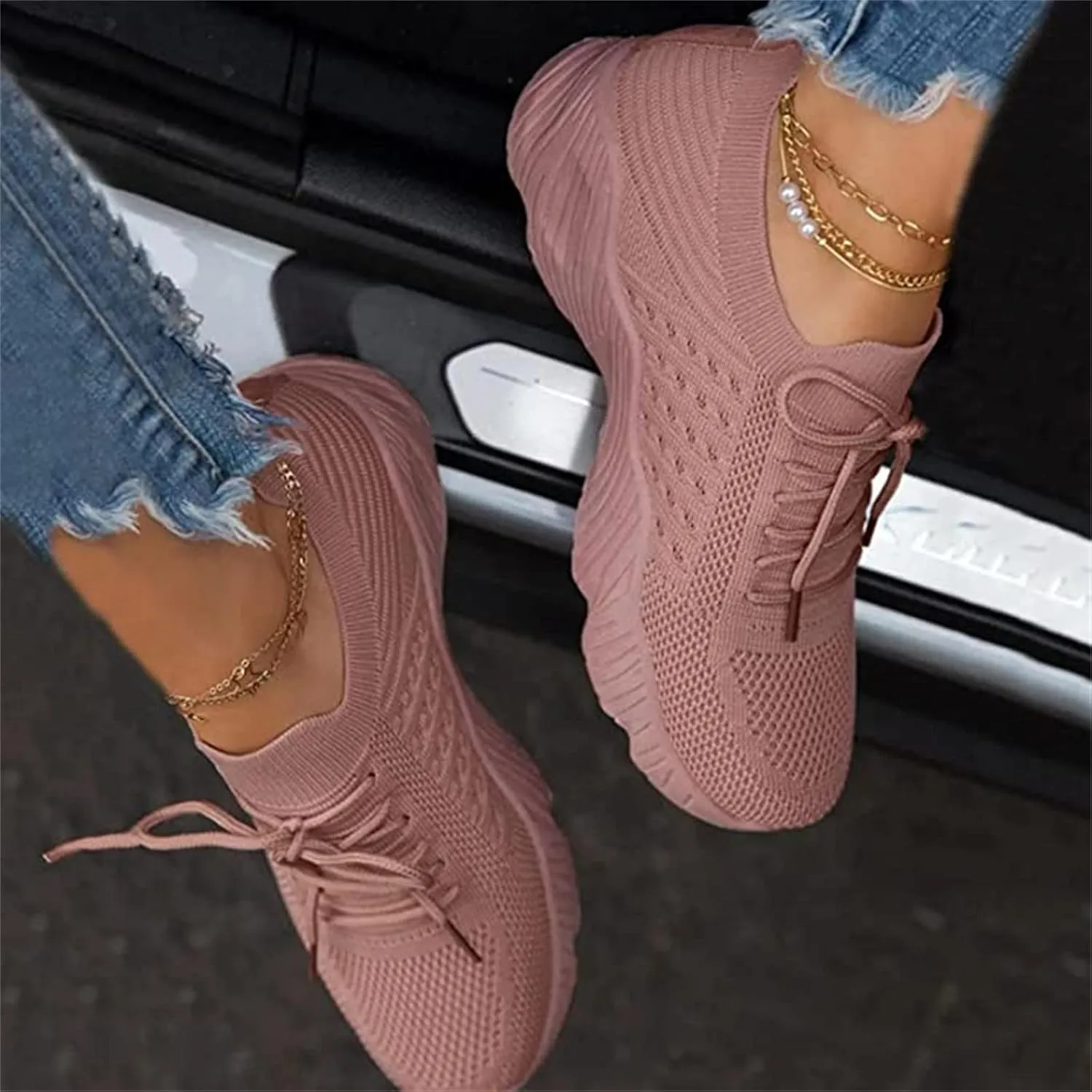 Ladmiple Tennis Shoes Womens Walking Running Athletic Shoes Slip On Casual Mesh-Comfortable Lightweight Workout Sneakers 2025