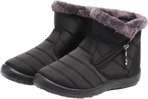Lausiuoe Snow Boots For Women Waterproof Insulated Non Slip Winter Fur Lining Comfortable Outdoor Ankle Booties Shoes