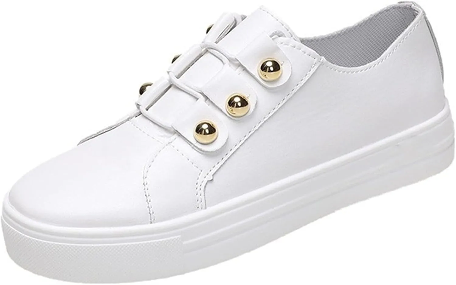 Lausiuoe Women's Fashion Sneakers Slip On Comfortable Casual Walking Shoes Classic Fall Low Top Canvas Flat Loafers